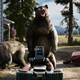 This publicity still is actually perfect! Because in Far Cry 5 bears are basically no more than a nusiance. Kind of like tremendous racoons. Annoying at times, very difficult to catch, ultimately easy to kill. And not really worth the effort. You’re better off just picking up the garbage they spread in your yard.